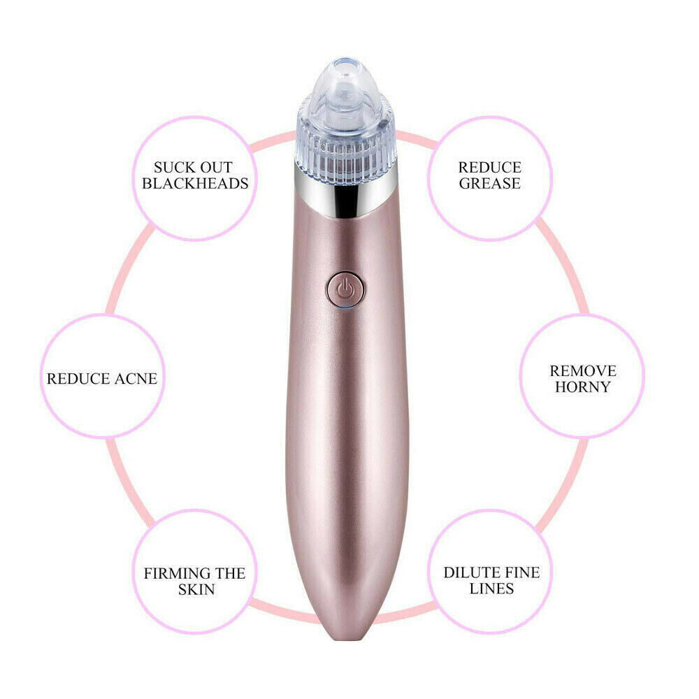 Electric Blackhead Vacuum Pore Cleaner Acne Pimple Remover Strong Suction Tool Electric Blackhead Remover Pore Vacuum Suction Diamond Dermabrasion Face Cleaner rechargeable