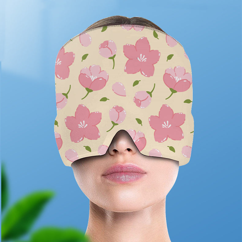 Printed Head Gel Ice Cap For Migraines Cold Therapy Ice Head Wrap Ice Pack Mask