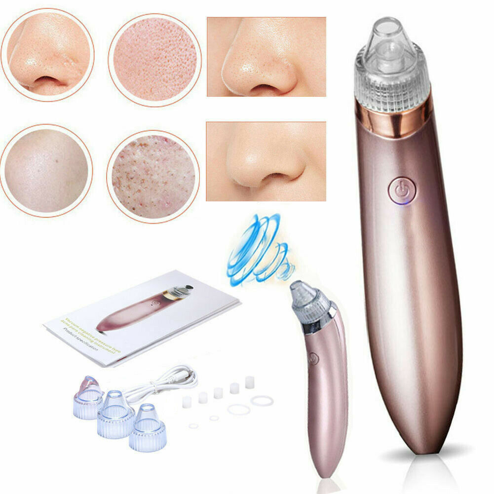 Electric Blackhead Vacuum Pore Cleaner Acne Pimple Remover Strong Suction Tool Electric Blackhead Remover Pore Vacuum Suction Diamond Dermabrasion Face Cleaner rechargeable